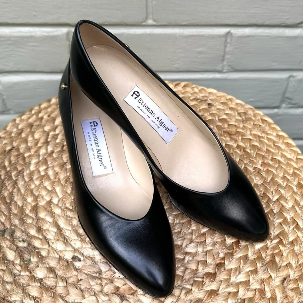 Etienne Aigner Zurich Black Leather Pumps NWOT - Picture 16 of 16